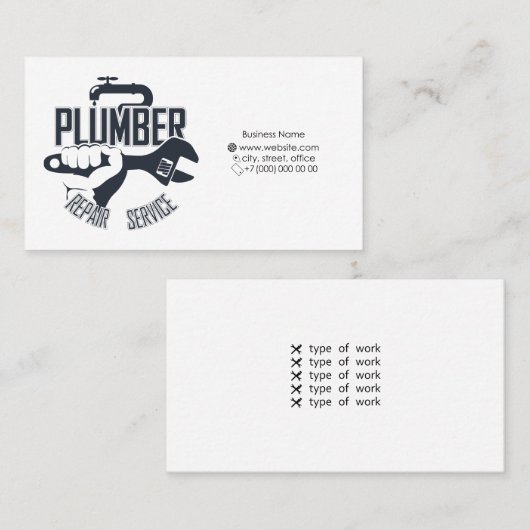 Visitenkarte für den Klempner (Vorne/Hinten)