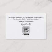 Visitenkarte für den Kreditnehmer (Rückseite)