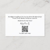 Visitenkarte für den Kreditnehmer (Rückseite)