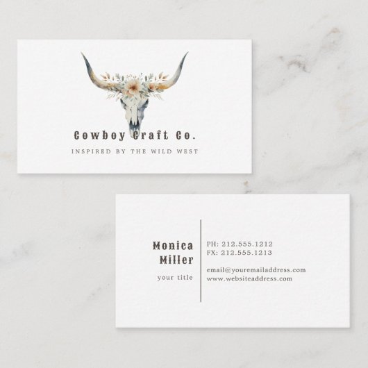 Visitenkarte für den langgestreckten Schädel des W (Vorne/Hinten)