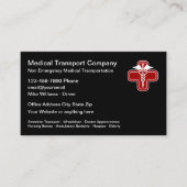 Visitenkarte für den medizinischen Transport im No (Vorderseite)