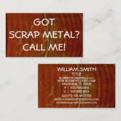 Visitenkarte für den Metallsammelbereich (Vorne/Hinten)