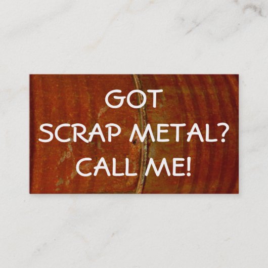 Visitenkarte für den Metallsammelbereich (Vorderseite)