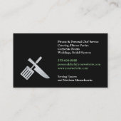 Visitenkarte für den persönlichen Koch (Rückseite)