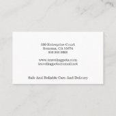 Visitenkarte für den Pet Course (Rückseite)