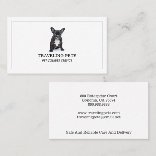 Visitenkarte für den Pet Course (Vorne/Hinten)