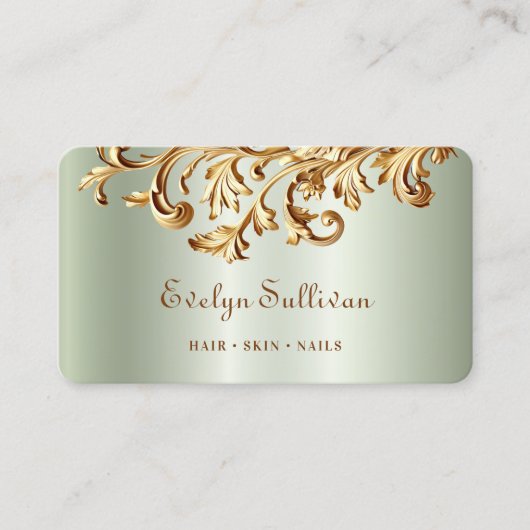 Visitenkarte für den Rokoko in Gold (Vorderseite)