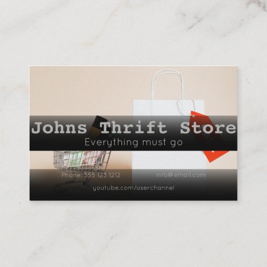 Visitenkarte für den Verkauf von Thrillspeichern (Rückseite)