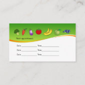 Visitenkarte für Diätetiker u. Terminkarte (Rückseite)