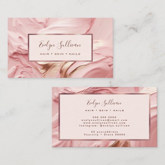 Visitenkarte für dick-rosa Farbe (Vorne/Hinten)