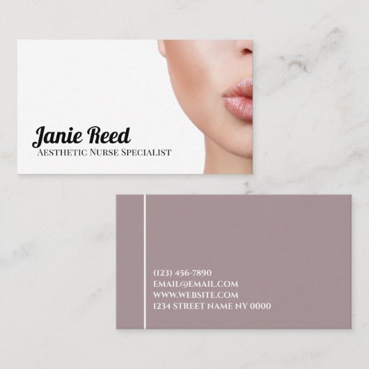 Visitenkarte für die ästhetische Krankenpflegerin (Vorne/Hinten)