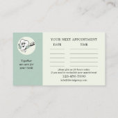 Visitenkarte für die Benennung eines Zahnarztes Terminkarte (Rückseite)
