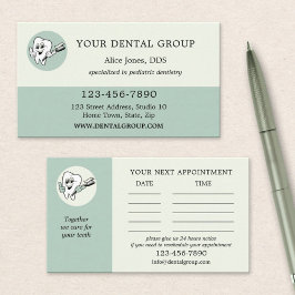 Visitenkarte für die Benennung eines Zahnarztes Terminkarte