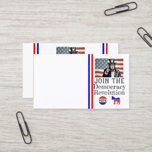 Visitenkarte für die Demokratische Revolution (Vorderseite/Rückseite Beispiel)