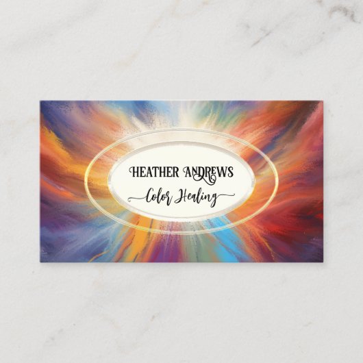 Visitenkarte für die Farbheilung der Augen (Vorderseite)