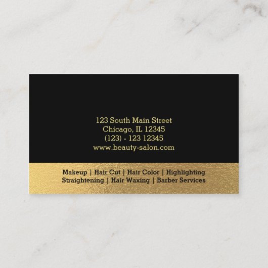 Visitenkarte für die Haarstühle (Rückseite)