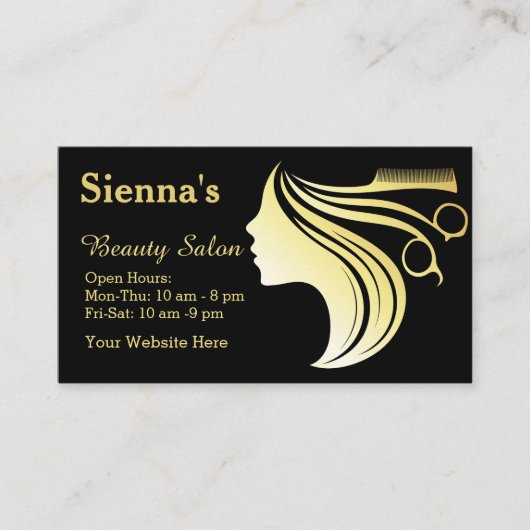 Visitenkarte für die Haarstühle (Vorderseite)