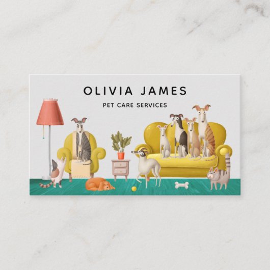 Visitenkarte für die Pflege von Haustieren (Vorderseite)