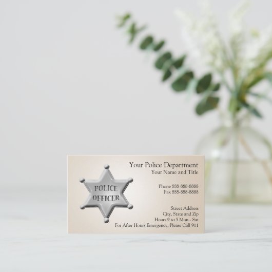 Visitenkarte für die Strafverfolgung (Stehend Vorderseite)