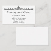 Visitenkarte für die Verkäufer von Zäunen und Tore (Vorne/Hinten)