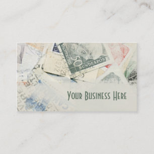Visitenkarte für die Vintage Briefmarke