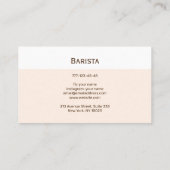 Visitenkarte für ein Café oder ein Café. (Rückseite)