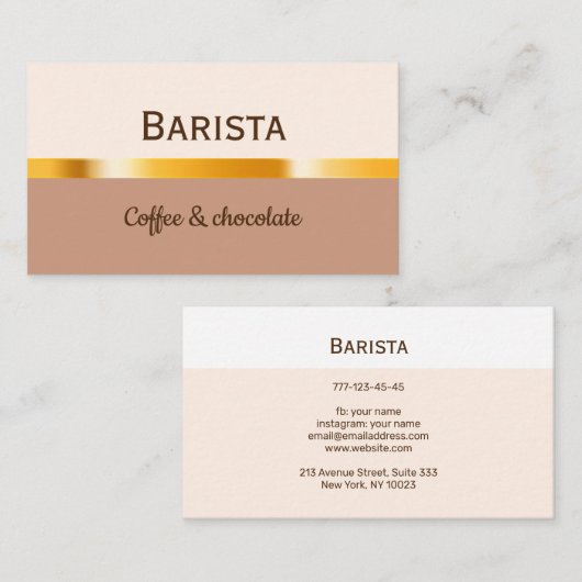 Visitenkarte für ein Café oder ein Café. (Vorne/Hinten)
