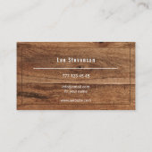 Visitenkarte für eine Arbeit mit Holz. (Rückseite)