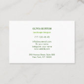 Visitenkarte für einen Landschaftsdesigner. (Rückseite)