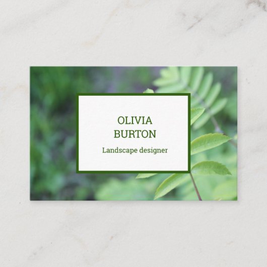 Visitenkarte für einen Landschaftsdesigner. (Vorderseite)