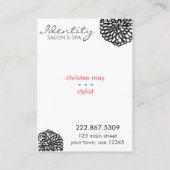 Visitenkarte für einfache Blume (Rückseite)