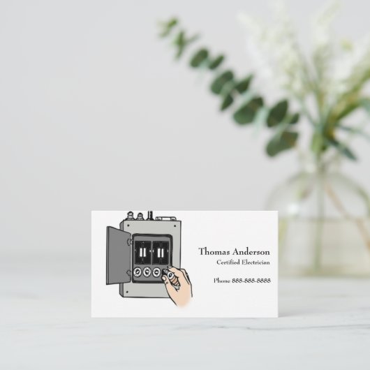 Visitenkarte für Electrician Electric Company (Stehend Vorderseite)