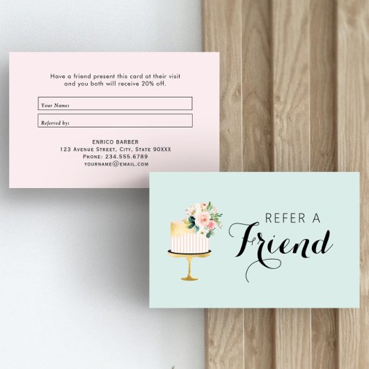 Visitenkarte für elegante Blumenkuchengebäck