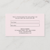 Visitenkarte für elegante Blumenkuchengebäck (Rückseite)