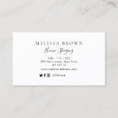 Visitenkarte für elegante Zuhause (Rückseite)