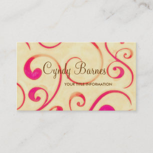 Visitenkarte für Elfenbein und Rosa Wirbel