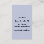 Visitenkarte für extravagantes Kleid. (Rückseite)