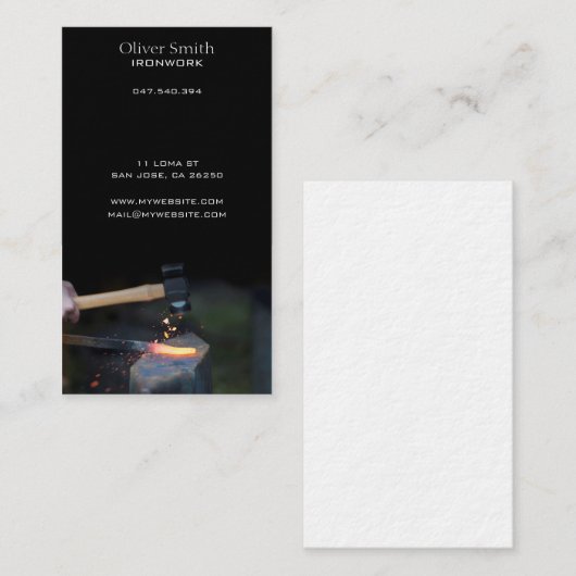 Visitenkarte für Ferroner oder Eisenwaren (Vorne/Hinten)