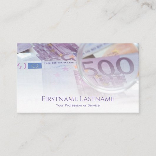 Visitenkarte für Finanzexperten (Vorderseite)