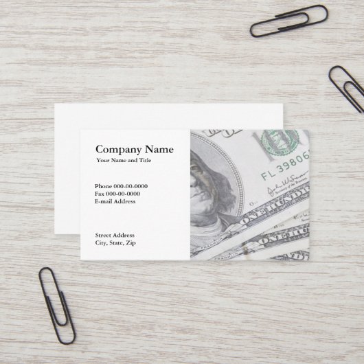 Visitenkarte für Finanzplaner (Vorderseite/Rückseite Beispiel)