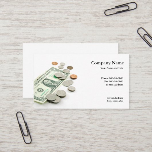 Visitenkarte für Finanzplaner (Vorderseite/Rückseite Beispiel)