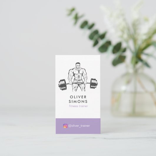 Visitenkarte für Fitness-Trainer (Stehend Vorderseite)