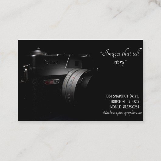Visitenkarte für Fotografen (Rückseite)