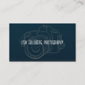 Visitenkarte für Fotografen Aquamarin, Gold angepa (Rückseite)