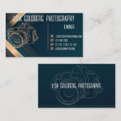 Visitenkarte für Fotografen Aquamarin, Gold angepa (Vorne/Hinten)