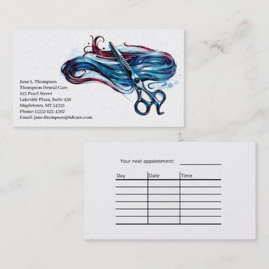 Visitenkarte für Friseure (Vorne/Hinten)