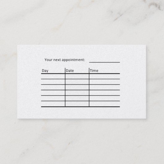 Visitenkarte für Friseure (Rückseite)