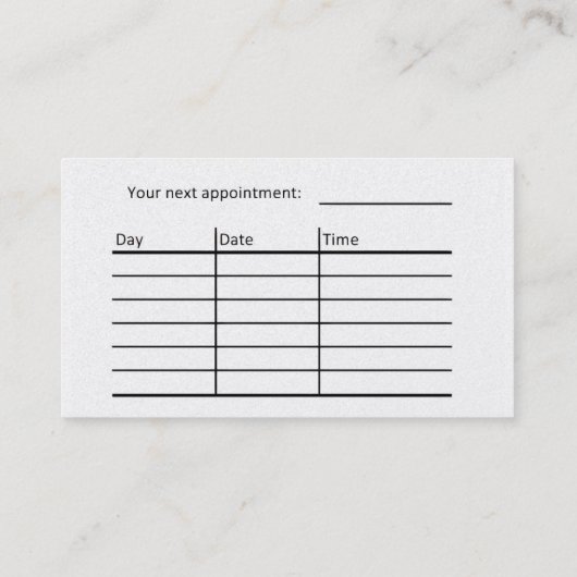 Visitenkarte für Friseure (Rückseite)