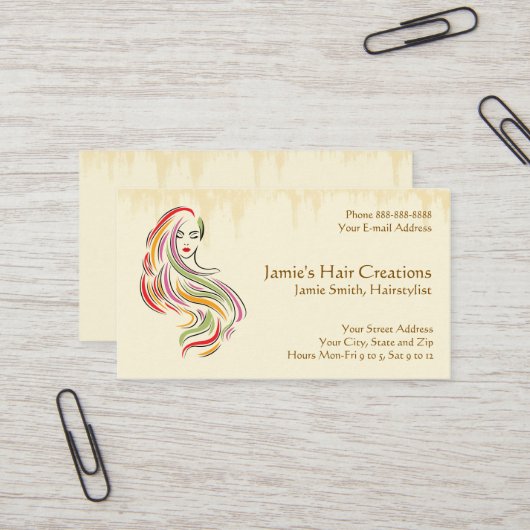 Visitenkarte für Friseursalon (Vorderseite/Rückseite Beispiel)