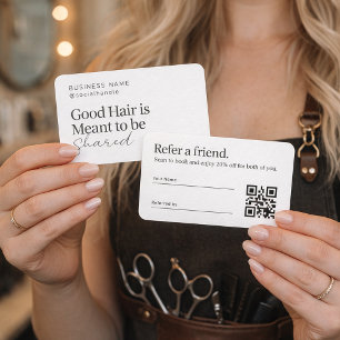 Visitenkarte für Friseursalon-Empfehlung mit QR